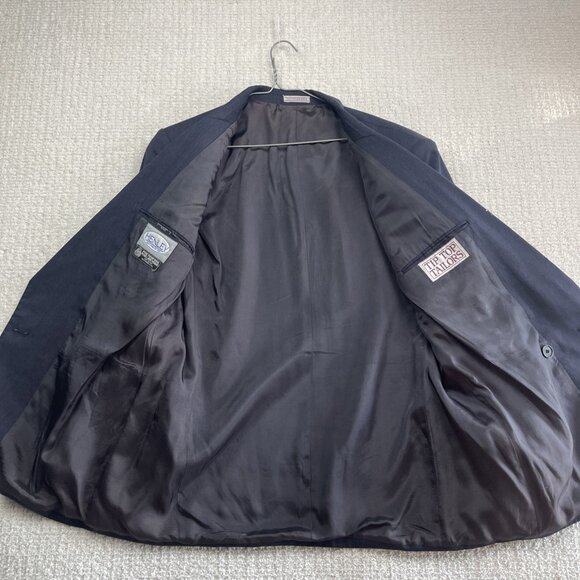 Henley Canada Blue Wool Double Breasted Suit Jacket Men’s 39R + 33W Pants Set - Picture 8 of 16